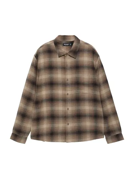 Pull&Bear Košeľa  hnedá / svetlohnedá / tmavohnedá