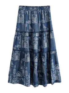 Next Sukňa  tmavomodrá / biela