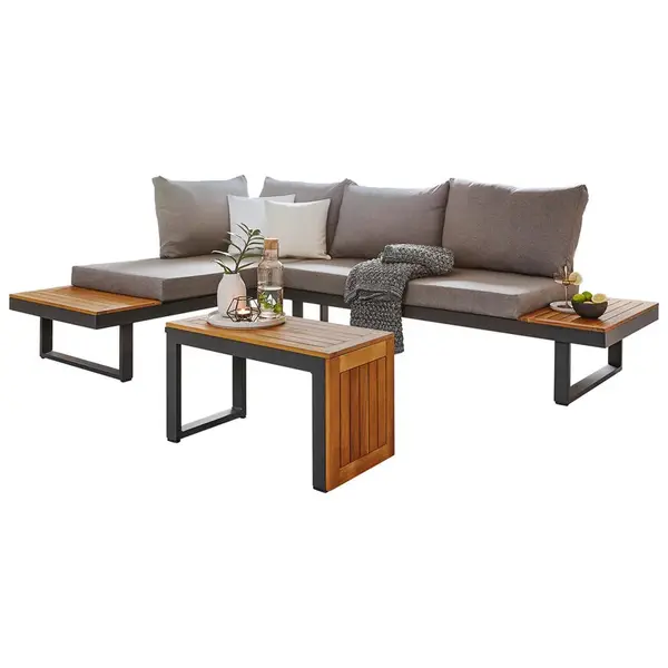 Ambia Garden ZAHRADNÍ SEDACÍ SOUPRAVA, dřevo, kov, textil