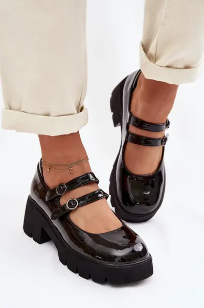 Patentové dámské lodičky na platformě Kamira