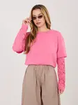 Tmavorůžová dámská halenka s imitací trička