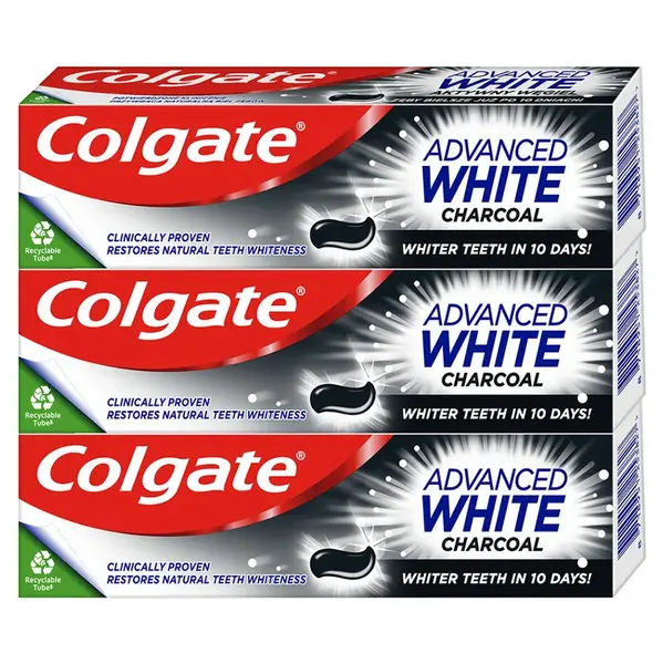 COLGATE Zubní pasta Advanced Whitening Charcoal 3x 75 ml