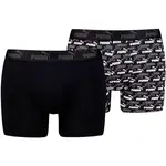 Puma ELEMENTS MEN PRINTED NO1 STRIPE BOXERS 2P Pánské boxerky, černá, velikost