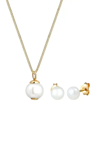 ELLI Sada šperkov  zlatá / perlovo biela