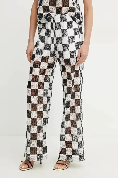 Kalhoty Pinko dámské, černá barva, široké, high waist, 105304 A2MF