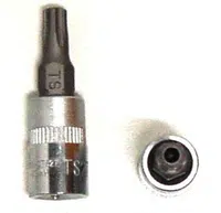 Zástrčná hlavice Torx s otvorem, 1/4", 5hranná, velikost TS25 - JONNESWAY S08H2TS25 Velikost: TS15