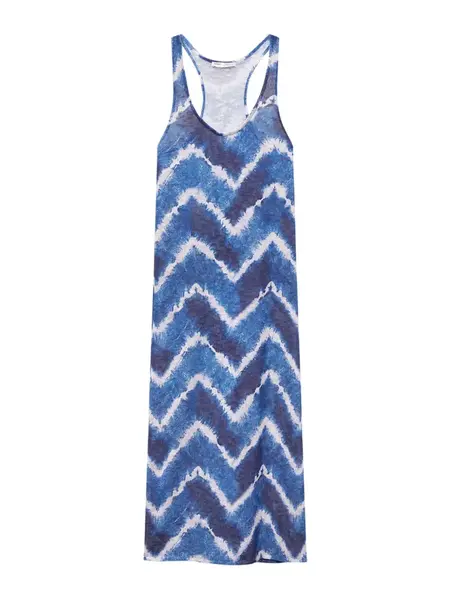 Pull&Bear Letné šaty  modrá / tmavomodrá / šedobiela
