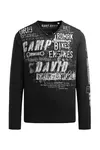 CAMP DAVID Tričko  čierna / biela