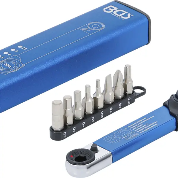 BGS technic Momentový klíč 1/4" 2-10 Nm, s bity, sada 9 dílů - BGS 74295