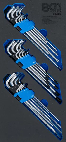 BGS technic Klíče Imbus, TORX a TORX s otvorem, sada 27 dílů - BGS 74259