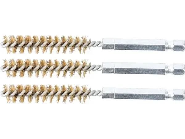 BGS Technic BGS 3078-10-M Mosazné kartáče pr. 10 mm, upínání 1/4", 3 ks (Sada BGS 3078)