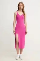 Šaty Lacoste růžová barva, midi, EF9270