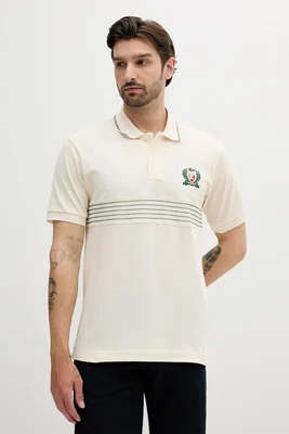Bavlněné polo tričko Lacoste béžová barva, s aplikací, PH0037