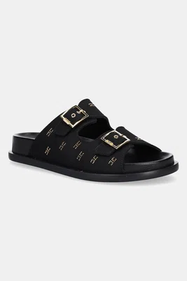 Pantofle Elisabetta Franchi černá barva, F4A2-E0310