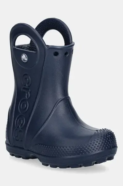 Holínky Crocs HANDLE IT RAIN BOOT KIDS tmavomodrá barva, 211056