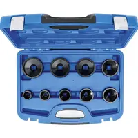 BGS technic Nástrčné hlavice - klíče 1/2" a 3/4" na hřídelové KM matice KM4-KM12, sada 9 ks - BGS 8337