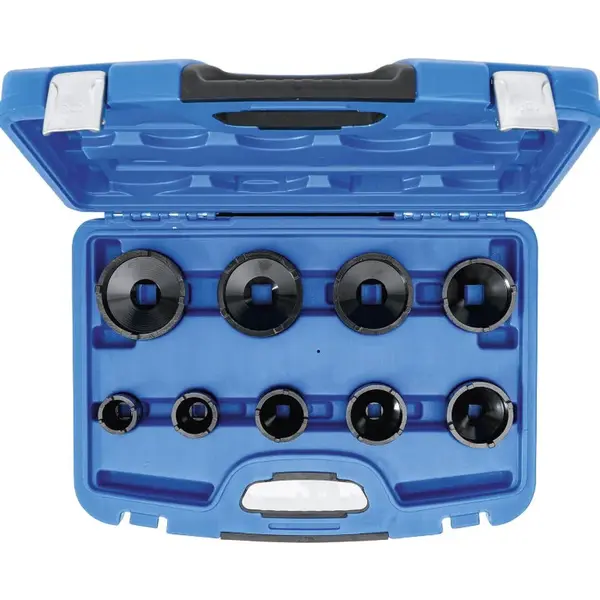 BGS technic Nástrčné hlavice - klíče 1/2" a 3/4" na hřídelové KM matice KM4-KM12, sada 9 ks - BGS 8337