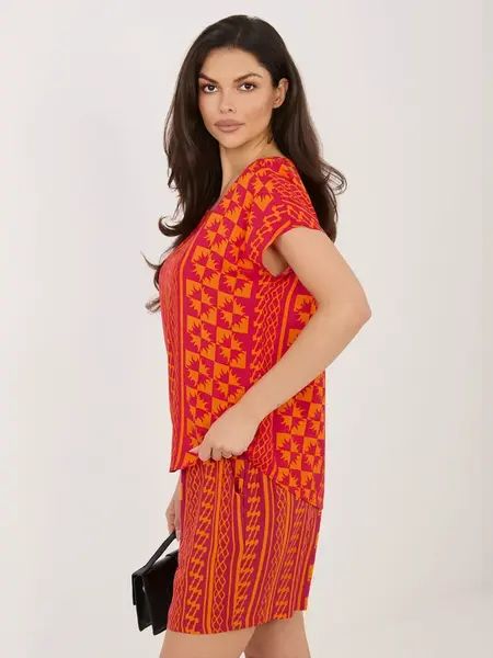 Oranžová viskózová halenka