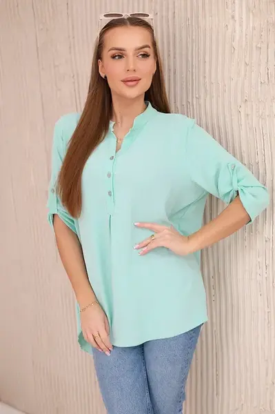 Kesi Włoski Halenka s prodlouženým zadním dílem tmavá máta