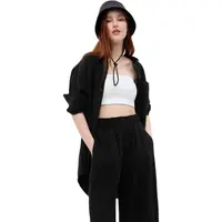 GAP LS GAUZE WEEKEND Dámska košeľa, čierna, veľkosť