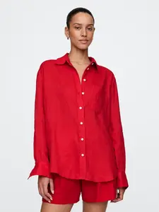 GAP Lněná oversize košile Big Shirt - Dámské