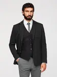 Ombre Men's SLIM knit jacket with subtle texture - black
