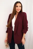 Kesi Włoski Elegantná sako s klopami bordová