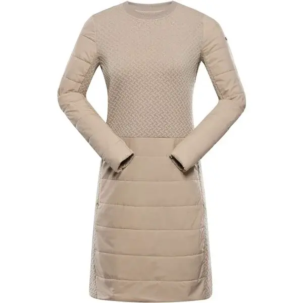 ALPINE PRO OLWA Dámské zimní šaty, béžová, velikost