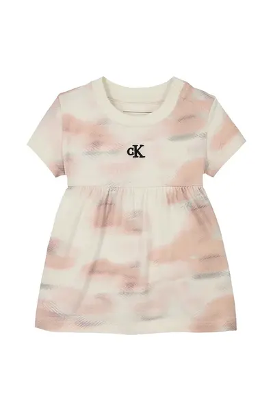 Dívčí šaty Calvin Klein Jeans oranžová barva, mini, IN0IN00297