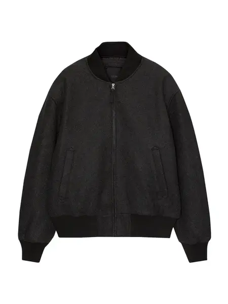 Pull&Bear Prechodná bunda  čierna / čierna melírovaná