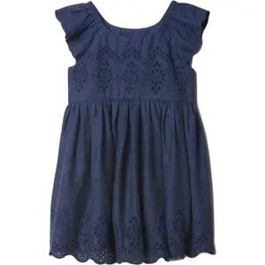 GAP EYELET Dievčenské šaty, tmavo modrá, veľkosť 5Y