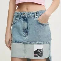 Džínová sukně Moschino Jeans modrá barva, mini, 0112 3217