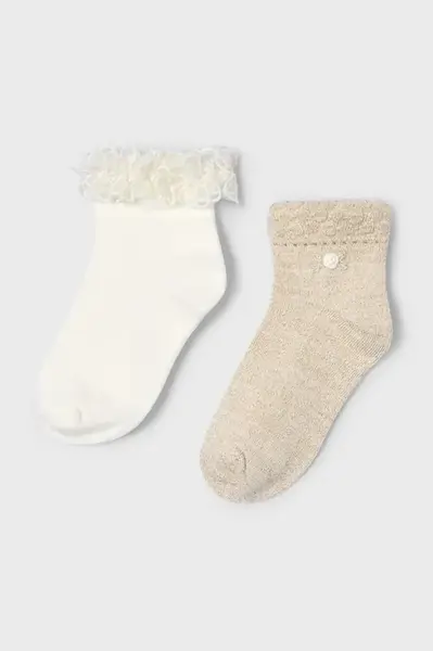 Dětské ponožky Mayoral 2-pack béžová barva, 10912
