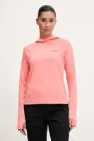 Sportovní mikina Columbia Summit Valley růžová barva, s kapucí, hladká, 2072531