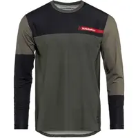 Horsefeathers QUANTUM LS Pánsky cyklistický dres, tmavo zelená, veľkosť