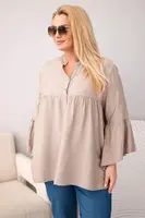 Kesi Plus-size dámska blúzka s volánovým rukávom