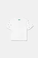 Dětské bavlněné tričko United Colors of Benetton bílá barva, 3MI5C10O1