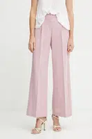 Kalhoty Liu Jo dámské, růžová barva, široké, high waist, WA5370.T1811