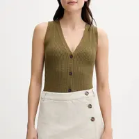 Vesta s příměsí lnu Sisley dámská, zelená barva, 105GM602J