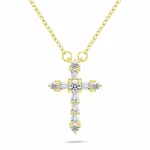 Brilio Silver Blyštivý pozlacený náhrdelník pro ženy Křížek NCL176Y