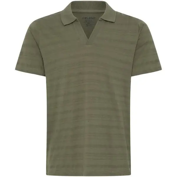 BLEND BHKNOX PIQUE SPLITNECK POLO Pánské polo tričko, khaki, velikost XXXL