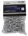 Trhací nýty hliník-ocel, 4,0 x 12,7 mm, s plochou hlavou, sada 100 ks - ASTA Velikost: 4.0x9.6 mm