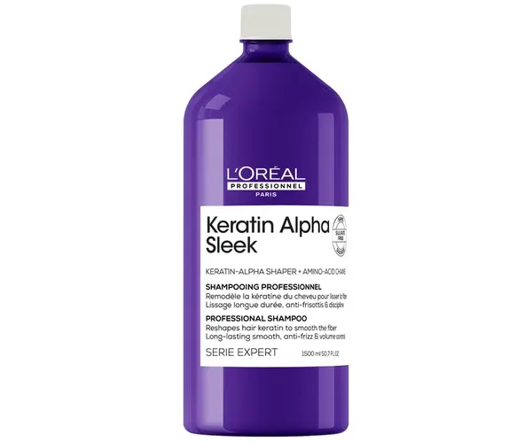 Šampon pro dlouhotrvající uhlazení krepatých vlasů Loréal Professionnel Serie Expert Keratin Alpha Sleek - 1500 ml - L’Oréal Professionnel + dárek zda