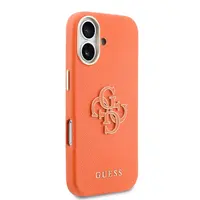 Zadní kryt Guess PU Resin Logo pro Apple iPhone 17, oranžová