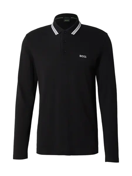 BOSS Tričko 'Plisy'  čierna / biela