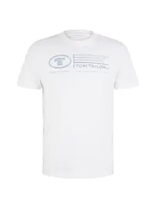 TOM TAILOR Tričko  dymovo modrá / biela