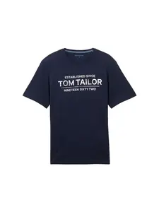 TOM TAILOR Tričko  tmavomodrá / biela