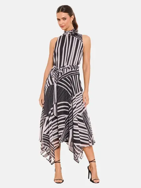 Lipsy Šaty  čierna / biela