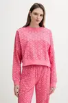 Mikina HUGO LOKKY Sweatshirt dámská, růžová barva, s aplikací, 50545210