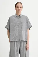 Košile Sessun dámská, tmavomodrá barva, relaxed, s klasickým límcem, 25210002